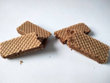 Beyaz bir arka plan üzerinde izole Çikolatalı gofret