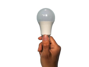 LED eko ampulü beyaz arkaplanda