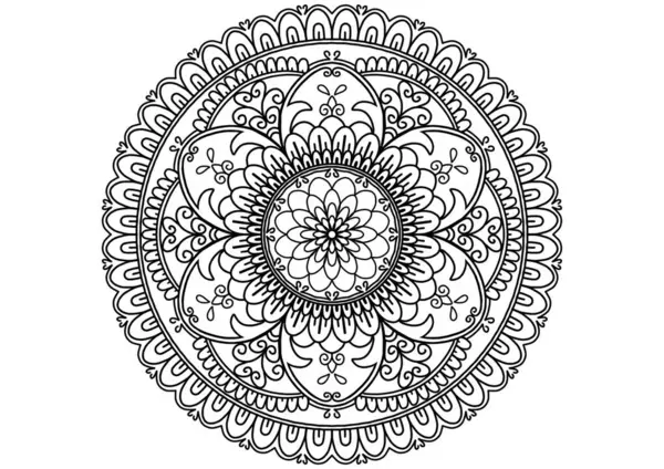 Soyut mandala deseni. Geometrik şekil. Sıra dışı çiçek şekli. Duvar kağıdı, gömlek, fayans, Henna, Mehndi, dövme, dekorasyon için tasarlanmış. Etnik doğu tarzında dekoratif süs.