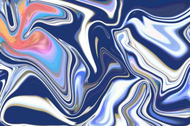 Sıvı parlak mermer arka planda hareketli desenlerin sakin bir keşfi