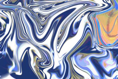Sıvı parlak mermer arkaplanının renkli soyut desenlerle sanatsal keşfi