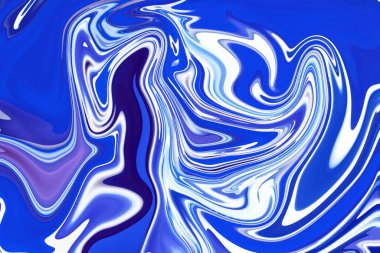Soyut sanat modellerinin dinamik enerjisini mavi desenli mermer soyut bir resimdeki mavi arkaplanda ortaya çıkarıyor.