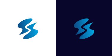 Eşsiz ve modern S başlangıç su logosu tasarımı
