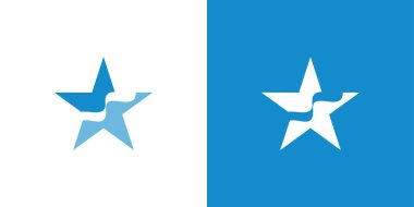 Eşsiz ve modern dalga yıldızı logosu 5