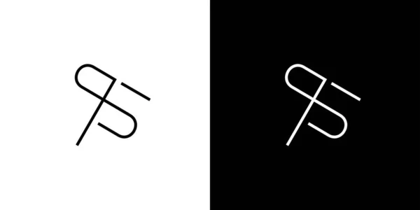 Простой Современный Дизайн Логотипа Инициалами — стоковый вектор