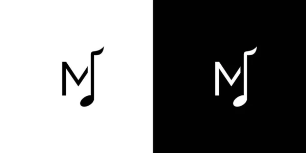 Eenvoudige Moderne Letter Initiële Muziek Logo Ontwerp — Stockvector