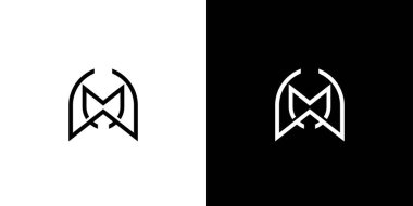  modern ve sofistike harf MW baş harfleri logo tasarımı