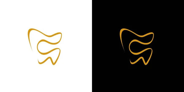 Basit Modern Harf Baş Harfleri Dişçi Logosu Tasarımı — Stok Vektör