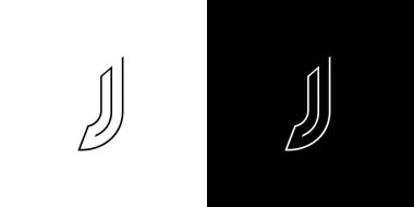 Basit ve modern harf J harfinin baş harfleri logo tasarımı