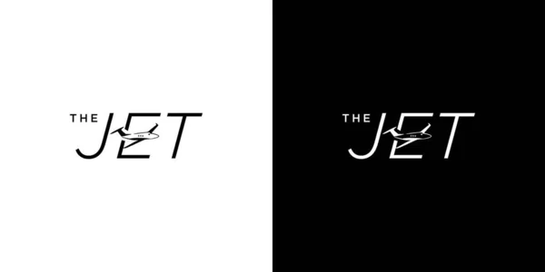 Jet Flygplan Logotyp Design Enkel Och Modern — Stock vektor