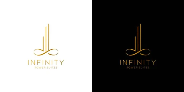 stock vector Modern and luxury infinity building logo design