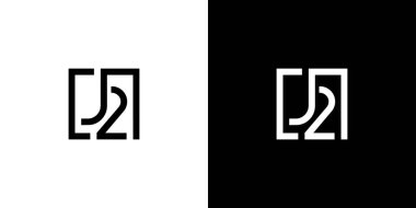 Eşsiz ve modern J2 harfli logo tasarımı 6