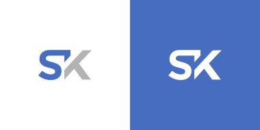 Modern ve güçlü harf SK baş harfleri logo tasarımı 2