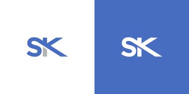 Modern ve güçlü harf SK baş harfleri logo tasarımı