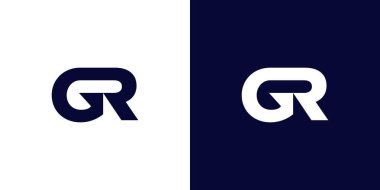 Modern ve güçlü harf GR baş harfleri logo tasarımı