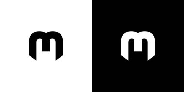 Modern ve benzersiz harf M harflerinin baş harfleri logo tasarımı