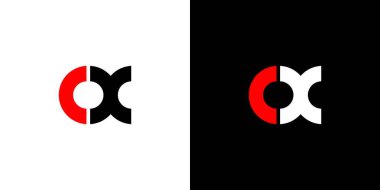 Modern ve güçlü harf CX baş harfleri logo tasarımı 