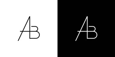 Modern ve zarif AB baş harfleri logo tasarımı 2