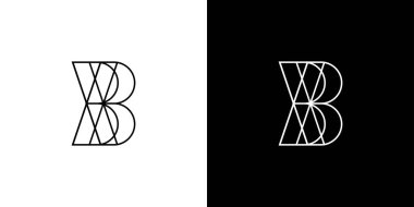 Modern ve geleceksel harf XB Baş harfleri logo tasarımı 