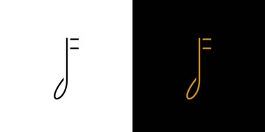 Modern and simple F initials music logo design