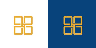 Modern and elegant four box logo design