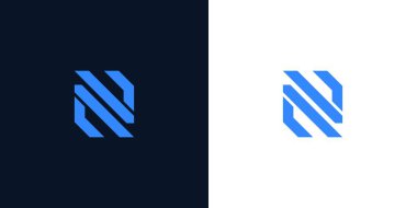 Modern and strong letter N initials logo design