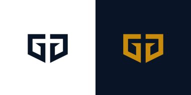 Modern and strong letter GG initials logo design