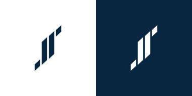 Modern ve güçlü harf JR baş harfleri logo tasarımı 