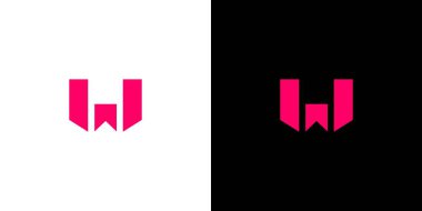 Modern ve güçlü harf W Baş harfleri logo tasarımı 