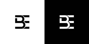 Basit ve modern harf BE baş harfleri logo tasarımı