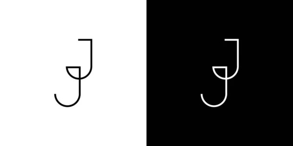 Μοντέρνο Και Απλό Γράμμα Αρχικά Σχέδιο Λογότυπο — Διανυσματικό Αρχείο