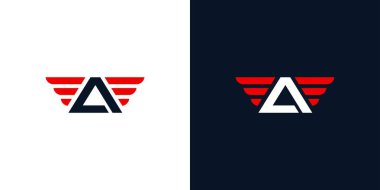 Eşsiz ve modern bir harf ilk kanat logosu 2