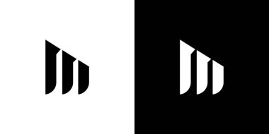 Modern ve benzersiz harf M harflerinin baş harfleri logo tasarımı