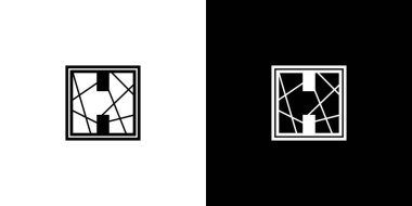 Kalın ve benzersiz harf H harfinin baş harfleri logo tasarımı 