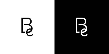 Modern ve benzersiz harf BE baş harfleri logo tasarımı 3
