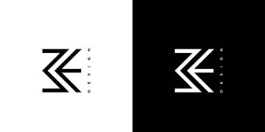 Modern ve benzersiz harf BE baş harfleri logo tasarımı 