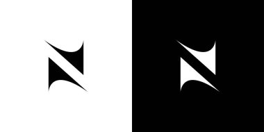 modern ve benzersiz harf N baş harfleri logo tasarımı