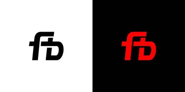 Modern ve benzersiz harf FB baş harfleri logo tasarımı 