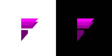 Modern ve benzersiz harf F harfinin baş harfleri logo tasarımı