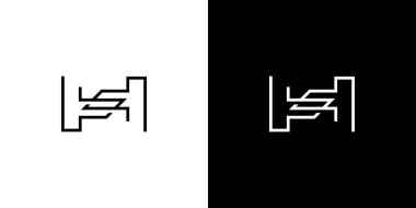 Modern ve benzersiz harf H harfinin baş harfleri logo tasarımı
