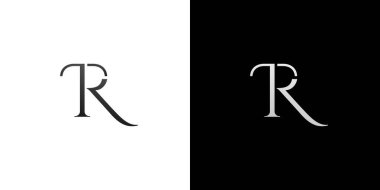 Modern ve lüks TR harfi ilk logo tasarımı 