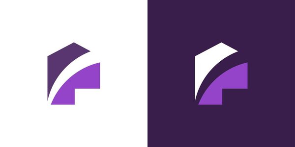 P initial house logo design simple and unique 2