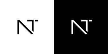 modern ve benzersiz harf NT baş harfleri logo tasarımı 