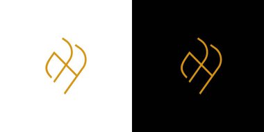 Modern ve lüks AH baş harfleri logo tasarımı