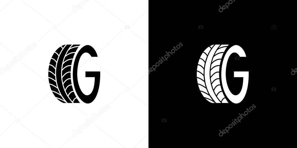 The letter G tire logo design is unique and modern
