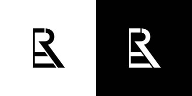 modern and Unique  letter ER initials logo design 