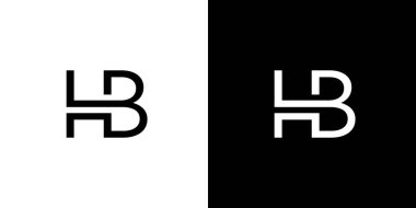 modern and Unique  letter HB initials logo design 