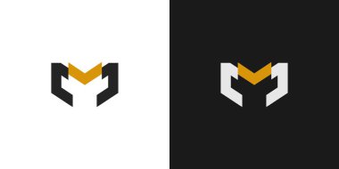Modern ve sofistike harf M harflerinin baş harfleri logo tasarımı