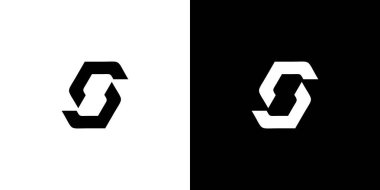 Modern ve benzersiz S harfi baş harfleri logo tasarımı