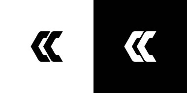 Modern ve benzersiz harf CC baş harfleri logo tasarımı